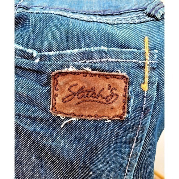 HP Stitch's Native American Cheyenne Boot‎ Leg  destressed Men's Jean Denim - Picture 6 of 8